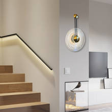 Lámpara LED de pared minimalista para sala de estar, accesorios de iluminación creativos nórdicos para pasillo, D300MM, nueva 2024 - compra barato