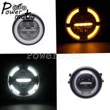 Faro LED de circulación diurna para motocicleta, luz blanca ámbar, Retro, para Victory Honda, Yamaha, Suzuki, Faro de haz Alto y Bajo, Cafe Racer 2024 - compra barato