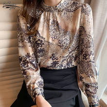 New Elegant Floral Blouse Women Casual Plus Size Stand Collar Female Shirts Long Sleeve Printing Ladies Clothing Blusas 13089 2024 - buy cheap