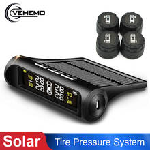 Solar Power Smart Car TPMS Tyre Pressure Monitoring System Digital LCD Display TMPS Auto Tire Pressure Security Alarm Systems 2024 - buy cheap