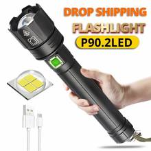 D2 Dropshipping XHP90 XHP70 LED Flashlight 2021 NEW 26650 USB Rechargeable XHP70 Tactical Light 18650 Zoom Camp Waterproof Torch 2024 - buy cheap