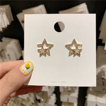 XIYANIKE Korean Classic Style Hug Stars Earrings Cute Rhinestone Small Stud Earrings For Women Festival Gift Fashion Jewellery 2024 - buy cheap