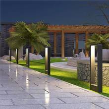 Lámpara LED resistente al agua para jardín, luz de pilar de aluminio moderna para exteriores, patio, villa, paisaje, césped, bolardos cuadrados, 15W 2024 - compra barato