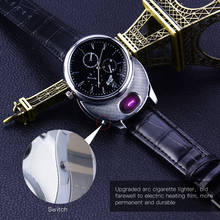 2022 Hot Selling Lighter Watches Men Fashion Arc Flameless USB Rechangeable Lighter Watches Men Leather Band Quartz Watches Gift 2024 - buy cheap