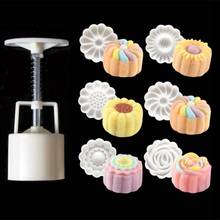 6 Style Kitchen Hand Pressure Fondant Round Flower Mooncake Mold Moon Cake Decoration Tools Cookie Cutter Pastry Baking Tool 2024 - buy cheap