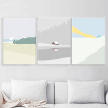 Minimalist Cartoon River House Landscape Canvas Painting Nordic Poster and Prints Wall Art Pictures for Living Room Decor 2024 - buy cheap