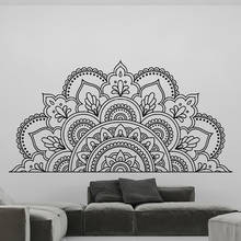 Adesivos de parede flor de lótus, meditação índia, buda, deus om, símbolo namaste, mandala, ioga, interior do quarto, decoração de casa dw10052 2024 - compre barato