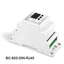 BC-833-DIN-RJ45 entrada 8a * 3ch do trilho do ruído DC12-24V saída, controlador constante dmx512/1990 do decodificador da tensão 3ch para a tira conduzida, lâmpada 2024 - compre barato