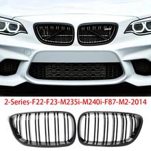 2X Carbon Front Bumper Grille Dual Line Grill For-BMW 2 Series F22 F23 M235I M240I F87 M2 2014+ 2024 - buy cheap