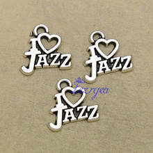30pcs/lot--15x14mm, Antique silver plated I Love Jazz charms,DIY supplies,Jewelry accessories 2024 - buy cheap