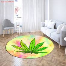 Round Carpet Green Plant Leaves Printed Soft Carpets Anti-slip Rugs Maple Leaf Computer Chair Floor Mat for Home Decor Kids Room 2024 - buy cheap