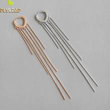 Flyleaf Heart Shape Rose Gold Drop Earrings For Women Real 925 Sterling Silver Fine Jewelry Long Tassel Earings Fashion Jewelry 2024 - buy cheap