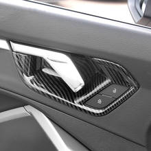 ABS внутренняя дверная рама декоративная крышка отделка 4 шт. для Audi Q3 2019 углеродное волокно цветной автомобильный Стайлинг дверные наручные наклейки 2024 - купить недорого