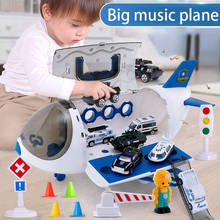 Aeronave de brinquedo para crianças, avião de brinquedo, pista de música, carro de inércia, tamanho grande, passageiro, avião de brinquedo, polícia, menino 2024 - compre barato