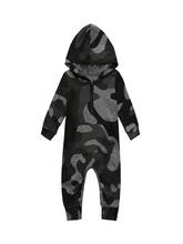 Pelele con estampado de camuflaje para bebé, ropa con capucha para niño, niño y niña, mono con estampado de otoño e invierno, 2020 2024 - compra barato