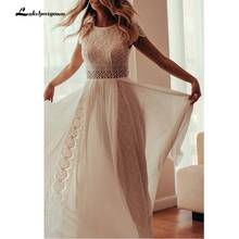 Lakshmigown Vintage Lace Bohemian Wedding Dresses Elegant Beach Chiffon Boho Bridal Gowns robe de mariage taille plus 2024 - buy cheap