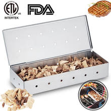 Smoker Box, Meat Smokers Box Barbecue Grilling Accessories,  Smokey BBQ Flavor Stainless Steel Wood Chip Smoker Box 2024 - buy cheap