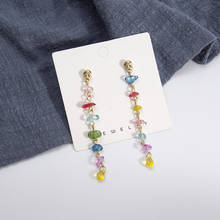 New Korean Elegant Natural Colorful Crystal Stone Tassel Drop Earrings for Women Girls Pendientes Oorbellen Jewelry  EC1951 2024 - buy cheap