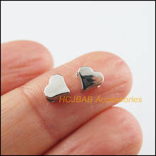 250 novo minúsculo coração espaçador grânulos encantos acrílico maçante prata chapeado 6mm 2024 - compre barato