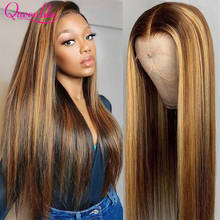 Highlight 4/27 Colored Straight Lace Front Wig Human Hair PrePlucked With Baby Hair 13X6 Brazilian Bone Straight Human Hair Wig 2024 - buy cheap