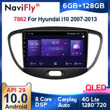 Navifly 7862 6gb + 128gb qled tela 1280*720 android 10 rádio do carro leitor de multimídia de áudio para hyundai i10 2007 - 2013 carplay dsp 2024 - compre barato