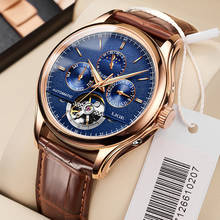 LIGE New Mens Watches Top Brand Luxury Automatic Mechanical Watch Men Leather Waterproof Watch Week Clock Relogio Masculin +Box 2024 - buy cheap