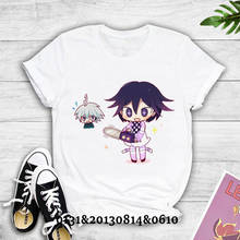 Camiseta estampada japonesa do anime kokichi ouma, camiseta estampada engraçada da moda para mulheres, manga curta 2024 - compre barato