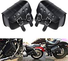 Bolsa de couro pu para motocicleta, 2 peças esquerda/direita para harley sportster e honda/suzuki/kawasaki/yamaha 2024 - compre barato