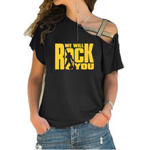 We Will ROCK You Women T Shirt 2020 Summer Style Queen Rock Band T-shirt Short Sleeve Cotton Rock Roll Womens Tops 2024 - buy cheap