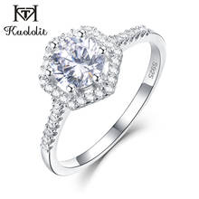 Kuololit anel de prata esterlina 925, anel de moissanite 0,8ct d cor vvs1, presente de noivado, joias finas 2024 - compre barato