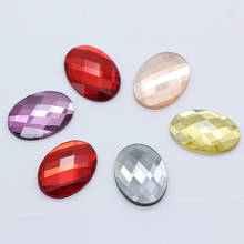 20p 18x25mm Oval Color Glass stone Foiled Flat back Non-Hotfix faceted crystal rhinestones Cabochon button jewelry making beads 2024 - buy cheap