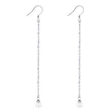 Fashion jewelry Silver Color Simulated Pearl Earring Long Tassels Earrings for Women Lady Wedding Party Jewelry 2024 - buy cheap