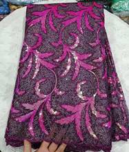 Новые высококачественные блестки вышитые французское клетчатое кружево нигерийская кружевная ткань для одежды юбка платье своими руками ткань 2024 - купить недорого
