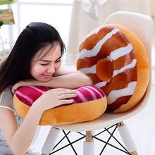 Almohada de peluche 3D con forma de Donut, cojín suave nuevo de simulación para asiento trasero de coche y sofá 2024 - compra barato