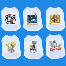 Caliente chaleco para gatos mascota estampado bonito mascotas Camiseta de algodón de verano ropa de perro T camisa sudadera cachorro Pug trajes de gato trajes de chaleco de perro 2024 - compra barato