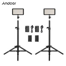 Kit de câmera de vídeo com led andoer dslr, inclui 2 peças de suporte ajustável de luz de vídeo para ildc 2024 - compre barato
