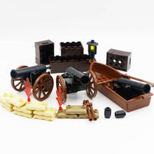 Pirate Military Cannon Accessories Building Blocks Boat Ship Army ww2 Bricks Medieval Castle Soldier Figure Weapon equipment Toy 2024 - buy cheap