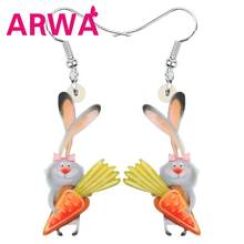 ARWA Acrylic Carrot Easter Hare Rabbit Bunny Earrings Printing Animal Dangle Drop Jewelry For Women Girl Trendy Gift Accessories 2024 - buy cheap