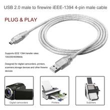 1,2 m USB 2,0 к iEEE-1394 Кабель-адаптер USB мужчина к Firewire iEEE 1394 4 Pin типа «папа» кабель iLink кабель «Папа-папа» гибкий кабель с ПВХ изоляцией 2024 - купить недорого