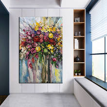 Oil Painting Flowers Rose Hand-Painted On Canvas Wall Art Picture Hanging Artwork Decoration Abstract Flower Painting For Home 2024 - buy cheap