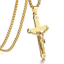 Jesus cruz colar para mulheres e homens religioso colar de jóias cristão católico unissex pingente colar de corrente 2024 - compre barato