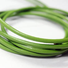 5 Yards 3mm Diameter Round Real Cow Hide Spring Green Leather Cord, Color Coated Genuine Leather Strap RLG3M233 2024 - buy cheap