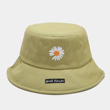 2021 New Korean Daisies Bucket Hat Women Fashion Cotton Summer Beach Sun Hats  Femme Floral Panama Hat Fisherman Hat 2024 - buy cheap