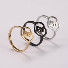 Модные женские нордические руны кольца в форме сердца, Черное золото, нержавеющая сталь, кольцо на палец, аксессуары, ювелирные изделия, Подарок на годовщину 2024 - купить недорого