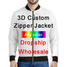 Cjlm impressão 3d diy jaqueta de design personalizado roupa jaqueta roupa hip hop streetwear zíper moletom atacadistas fornecedores dropshipping