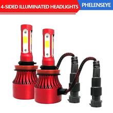 H4/HB2/9003  LED Headlight H7 H11 9005 9006 4 Side 100W 10000lm Car LED Headlight Bulbs Auto Led Headlamp LED Light 12v 24v 2024 - buy cheap