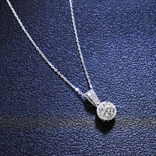 Серебро 925 Оригинальный PT950 Штамп 1 карат D Цвет Diamond тесты последние Муассанит кулон ожерелье драгоценный камень Обручальные ожерелье цепь 2024 - купить недорого