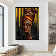 African Sexy Woman Art Canvas Figure Painting Beauty Makeup Girl Wall Art Posters and Prints Picture Home Decor 2024 - buy cheap