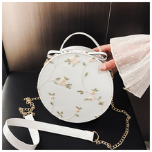 Pequeño bolso de hombro Circular de piel sintética para mujer, bandolera con cadena de flores, Mini bolsa redonda, 2020 2024 - compra barato