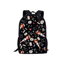 ELVISWORDS Cartoon Bear Nurse Printed Women Backpack Teenager School Bags For Girls Boys Kids Satchel Schoolbag Mochila Escolar 2024 - buy cheap